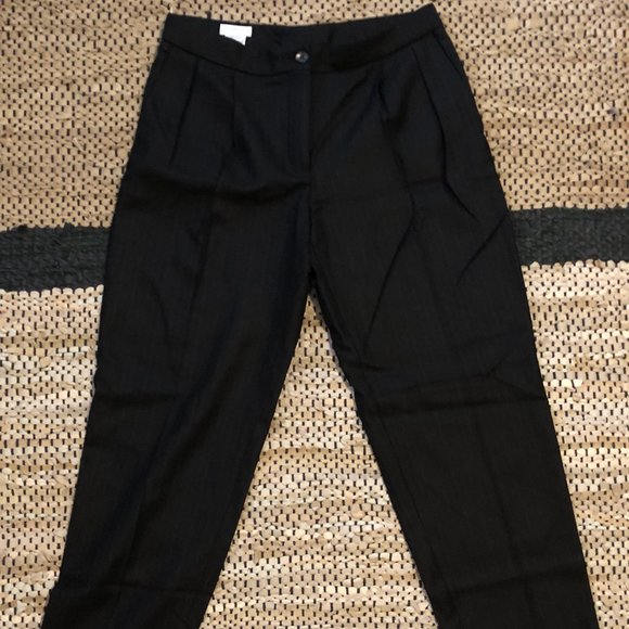 Dries Van Noten Pants - Dries van Noten Women's wool pants, charcoal/pinstripe, EU 40/Size US 8